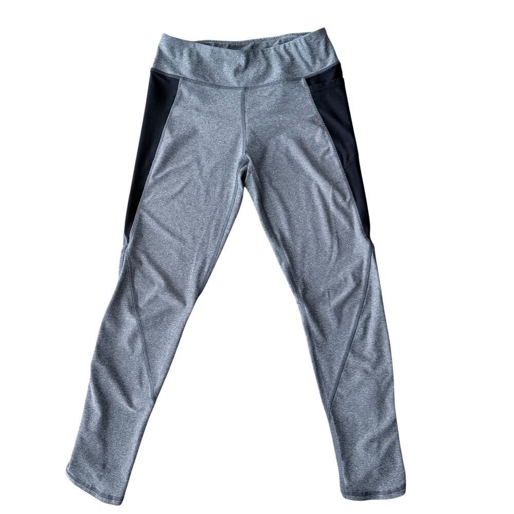 Gottex Cropped Leggings Gray Exercise Workout Zip Cuffs Womens S